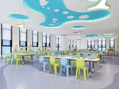 现代幼儿园教室3D模型下载